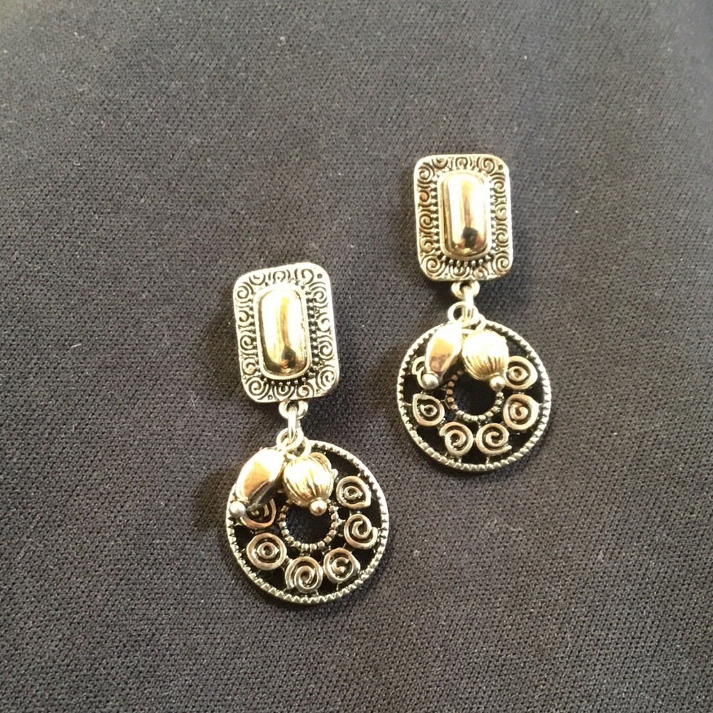 Silver and gold earrings